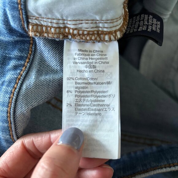 Madewell 9" High-Rise Skinny Jeans Blue Wash Distressed with Frayed Hems Size 24 - Picture 5 of 10